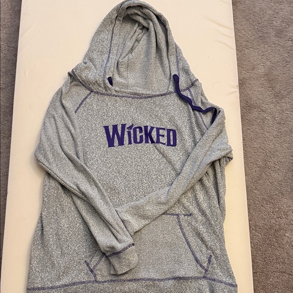 Sweaters - Wicked Gray Hoodie with Purple 'Wicked' Print